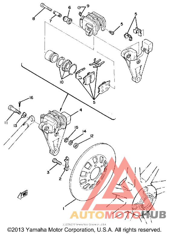 Rear disc brake - caliper