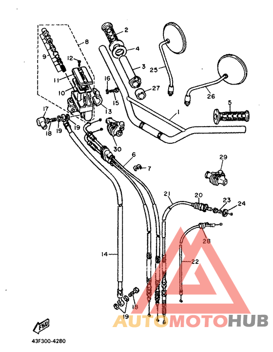 Steering handle. cable
