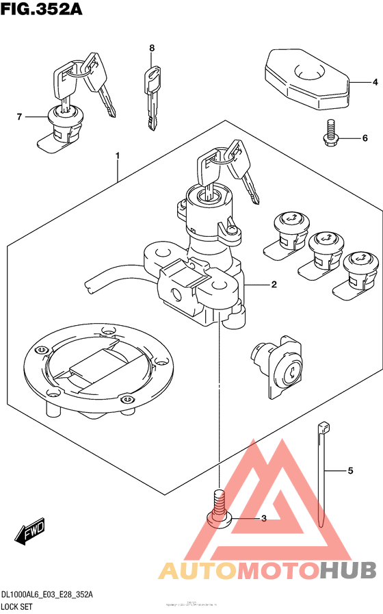 Lock Set (For Pannir Case)  (Dl1000Al6 E03)