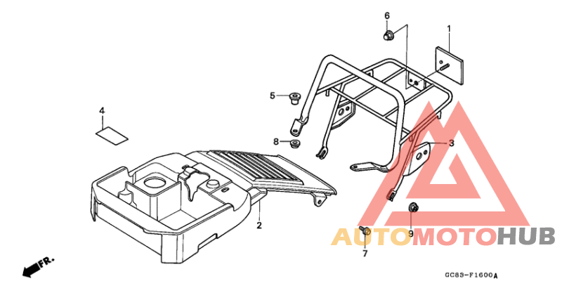 Frame body rear cover/ luggage carrier