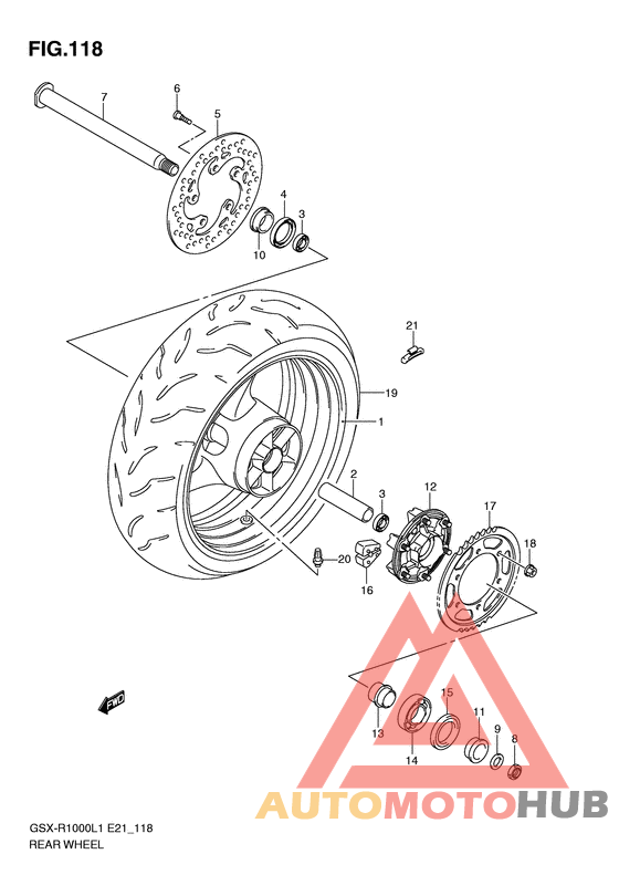 Rear wheel complete assy