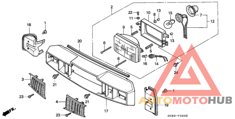 Headlight/front handle cover