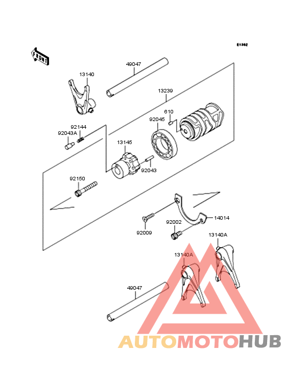 Gear change drum & forks