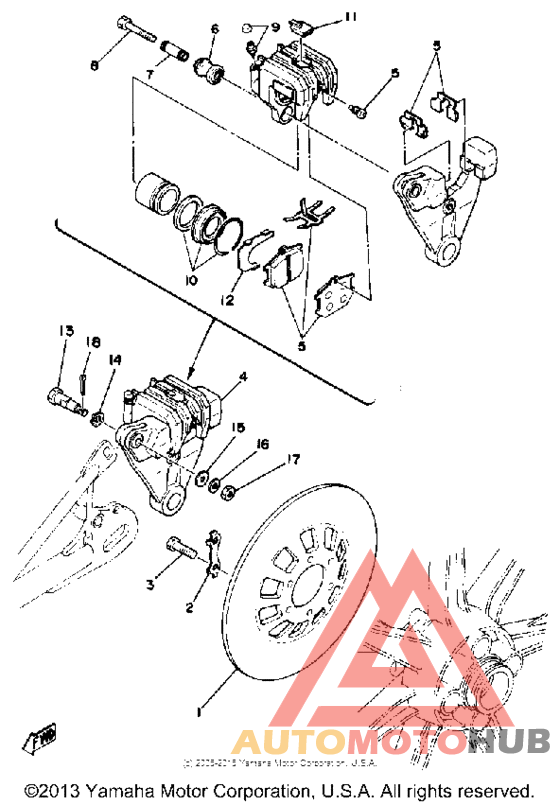 Rear disc brake - caliper