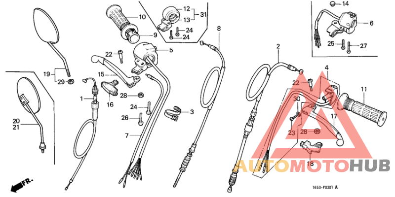 Switch/cable/handle lever