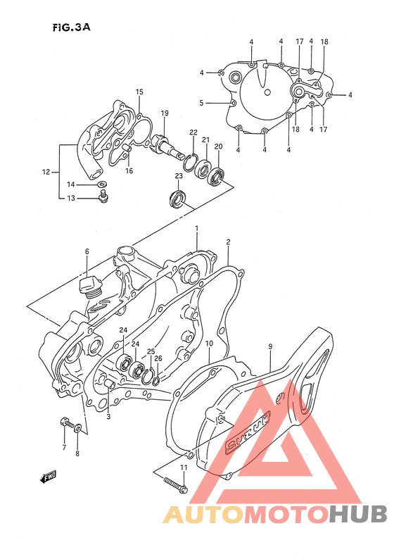 Crankcase cover - water pump