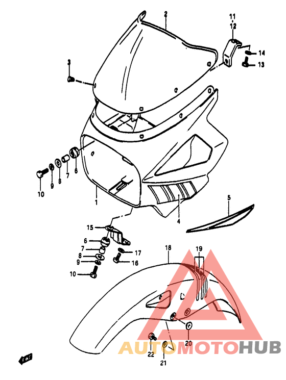 Headlamp housing - front fender