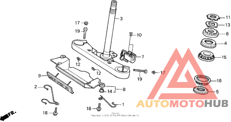 Vt1100c steering stem