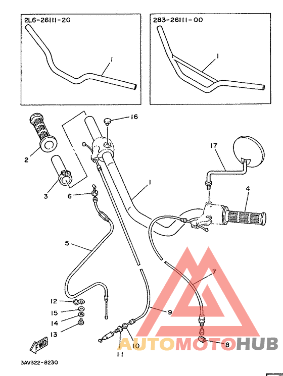 Steering handle. cable