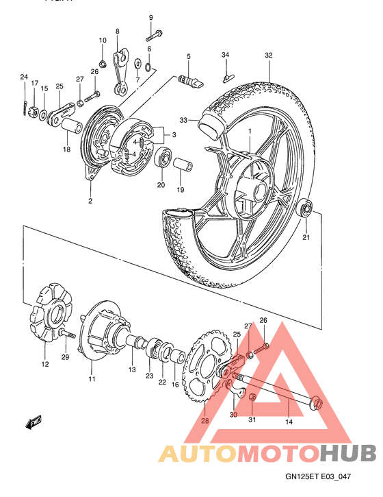 Rear wheel complete assy