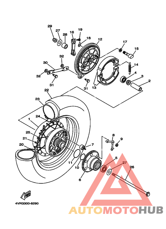 Rear wheel complete assy