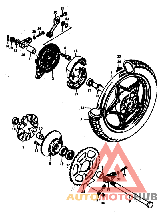 Rear wheel complete assy