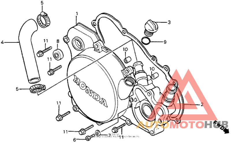 Right crankcase cover 83