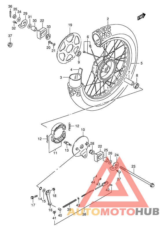 Rear wheel complete assy