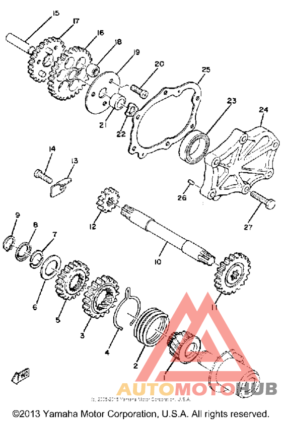 Starting motor unit
