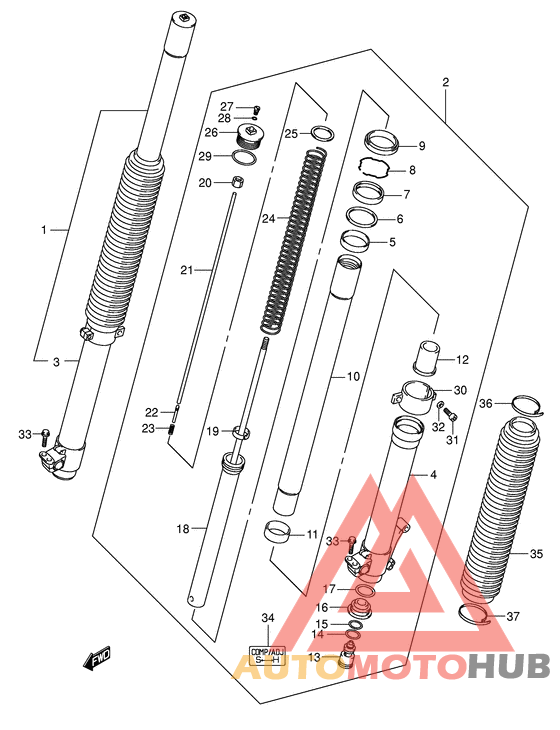 Демпфер передней вилки