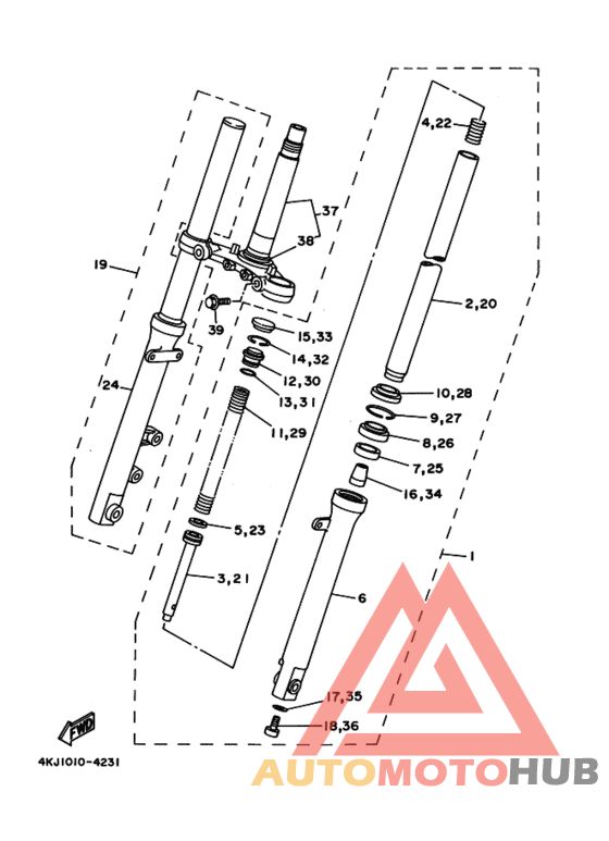 Front fork assy(ur silv