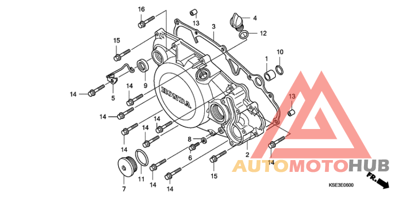 R. crankcase cover