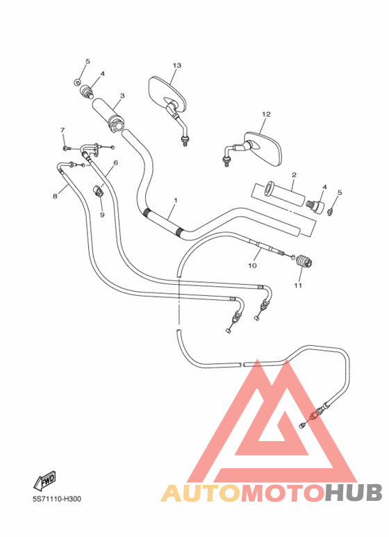 Steering handle & cable
