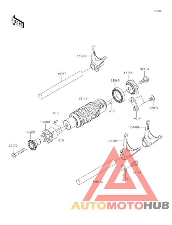 Gear change drum & forks