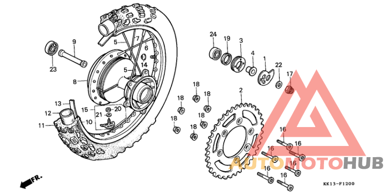 Rear wheel complete assy
