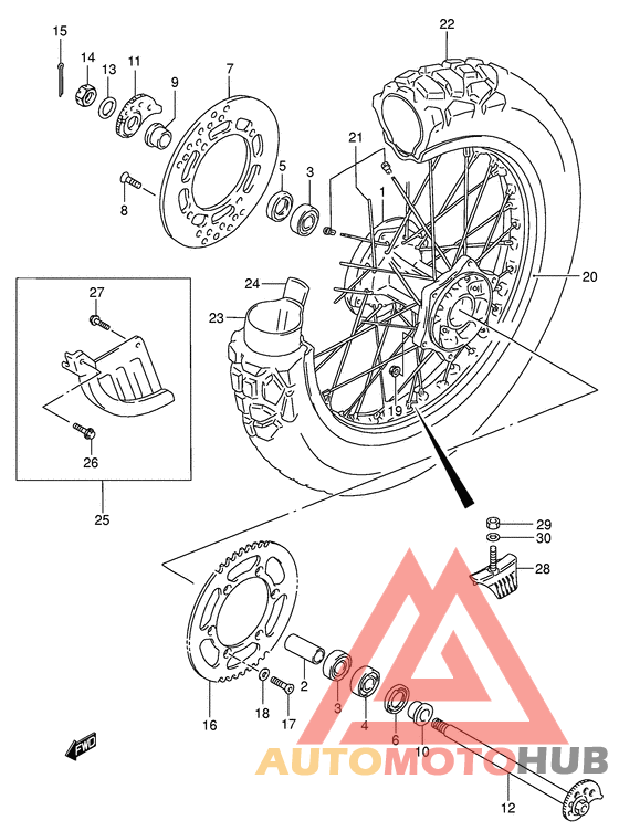 Rear wheel complete assy
