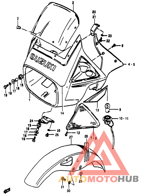 Headlamp housing - front fender