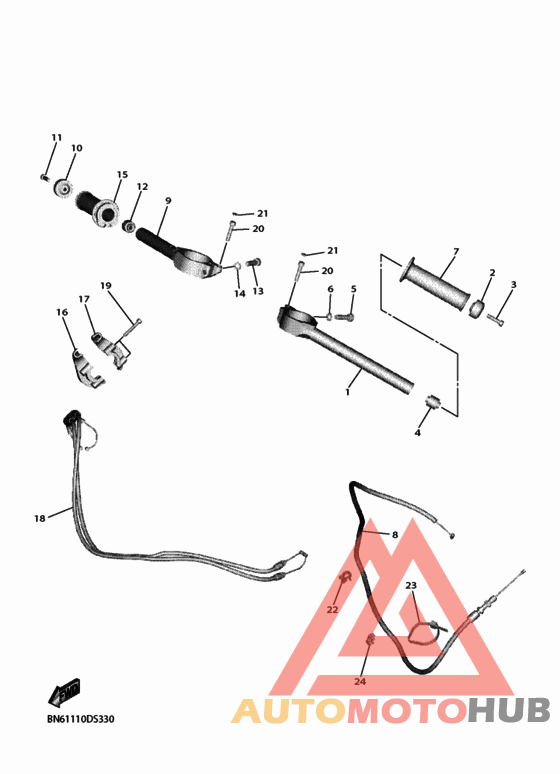 Steering handle & cable