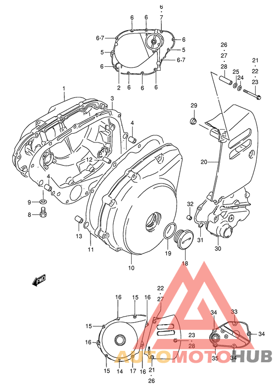 Crankcase cover ass`y  (v