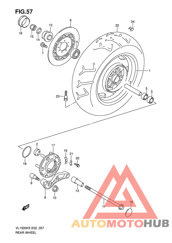 Rear wheel complete assy