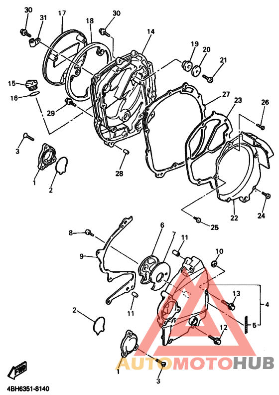Crankcase cover ass`y  (v