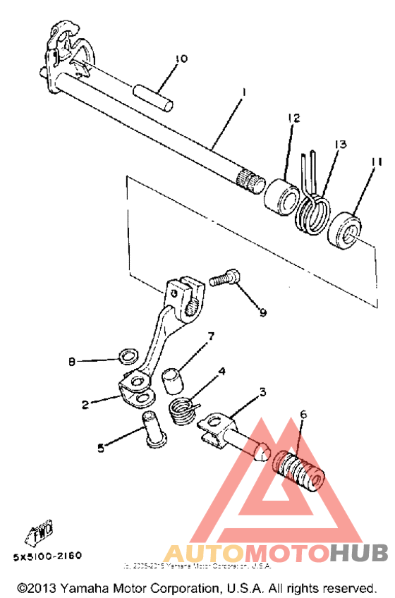 Shift shaft - pedal