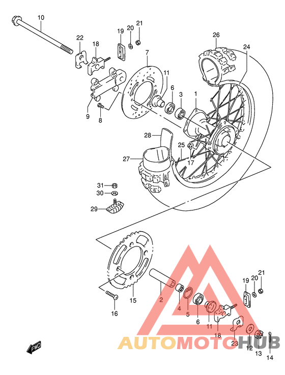Rear wheel complete assy