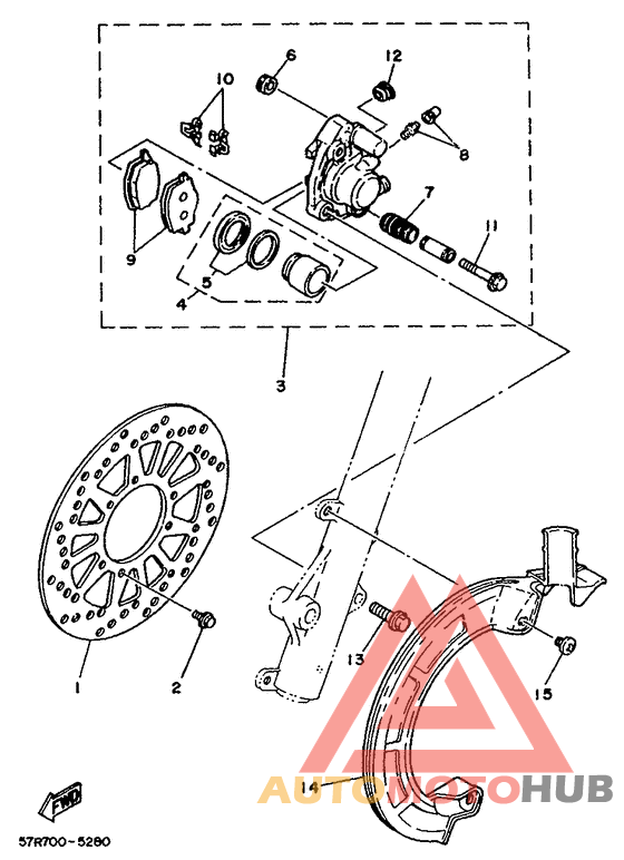 Front brake. caliper