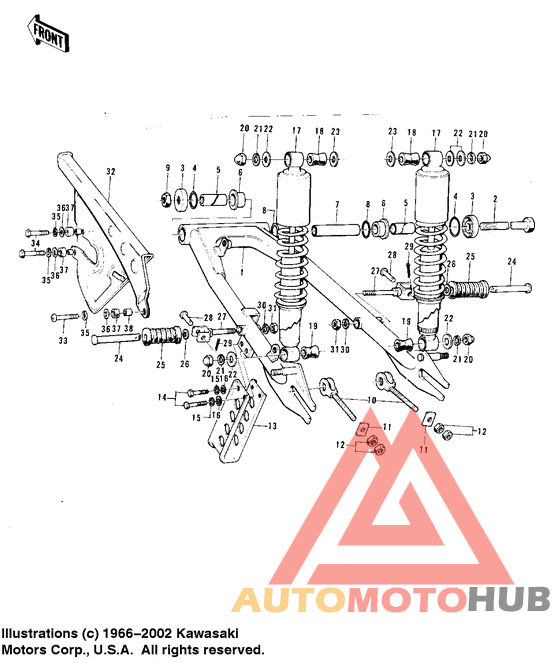 Swing arm/shock absorbers