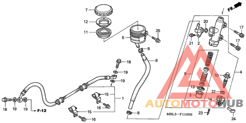 Rr. brake master cylinder