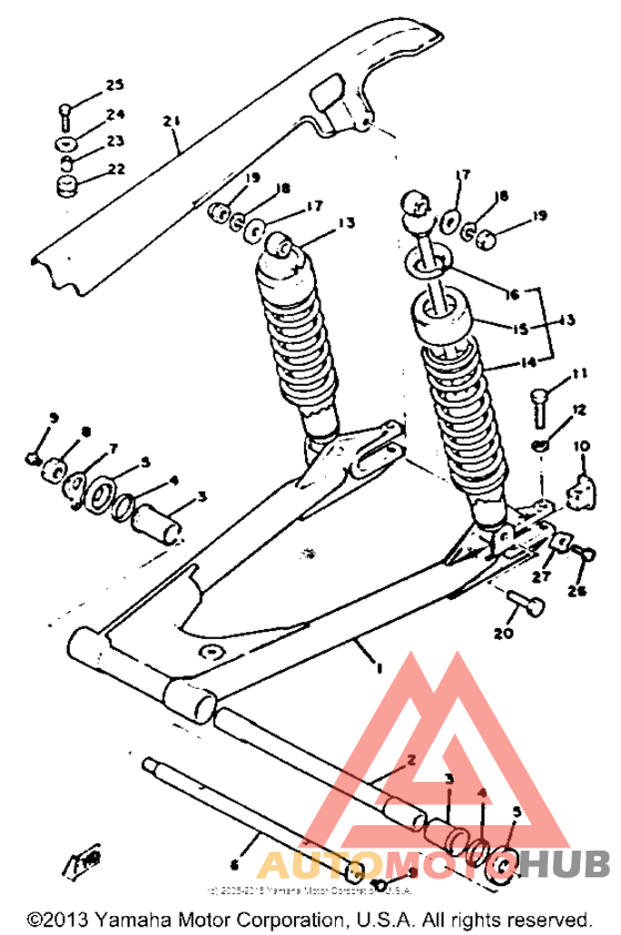 Rear arm - rear cushion - chain case