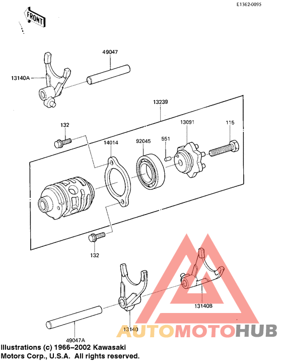 Gear change drum & forks