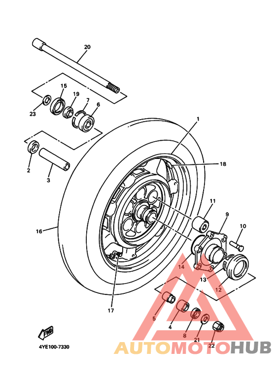Rear wheel complete assy