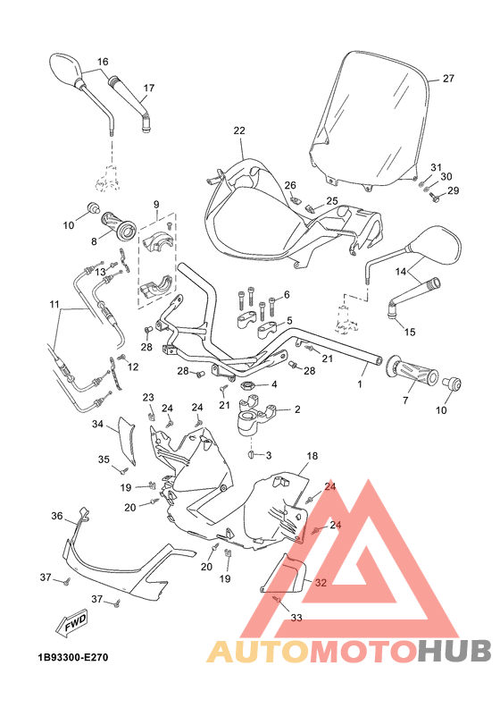 Steering handle & cable