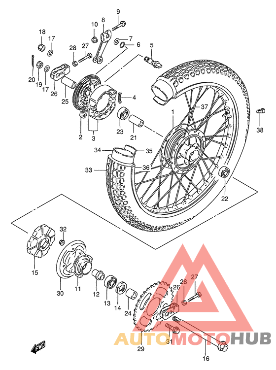 Rear wheel complete assy