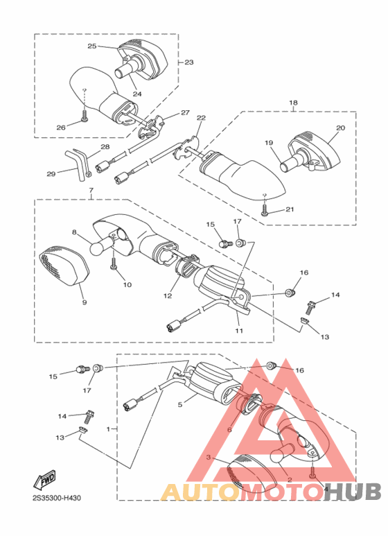 Rear flasher light assy