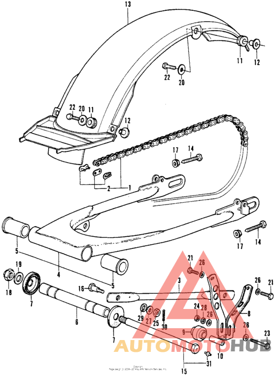 Swingarm + rear fender m