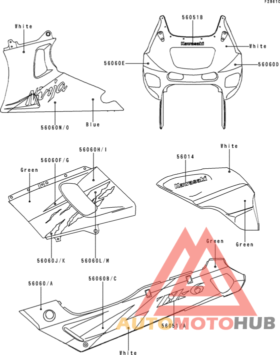 Decals(green/white)(zx600-e2/e3)
