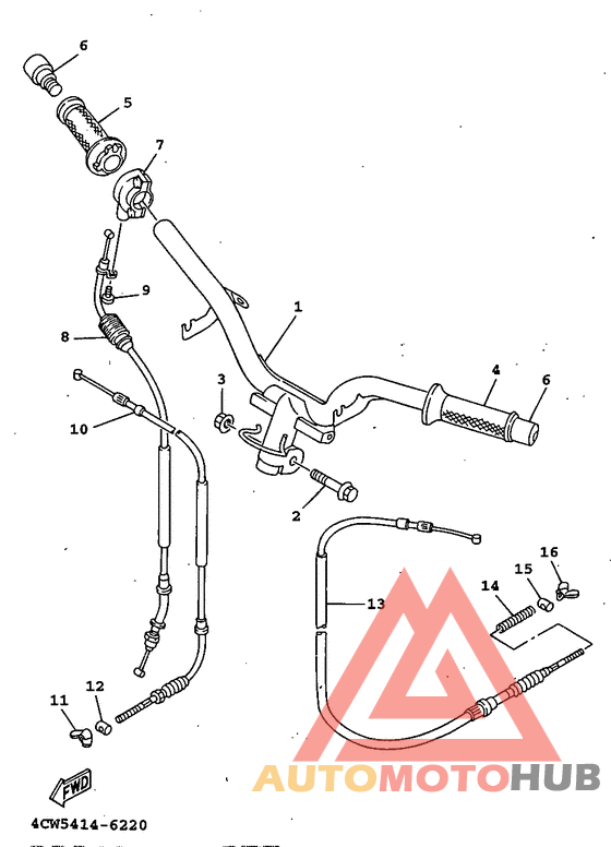 Steering handle. cable