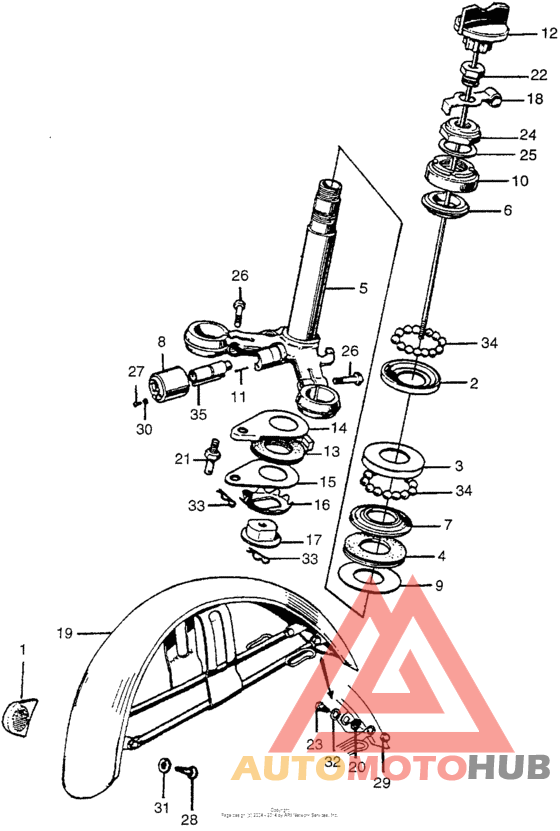 Steering stem + front fender
