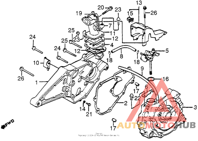 Crankcase + oil pump