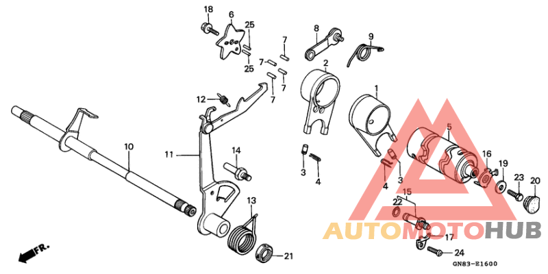 Gearshift fork/ gearshift drum