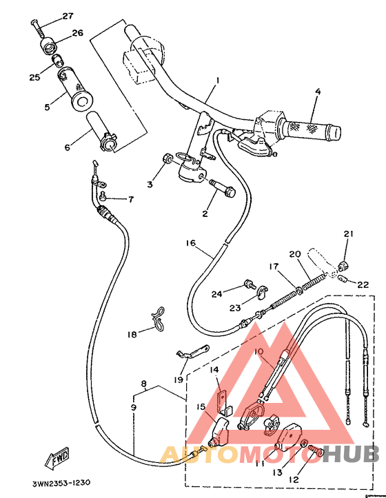 Steering handle. cable