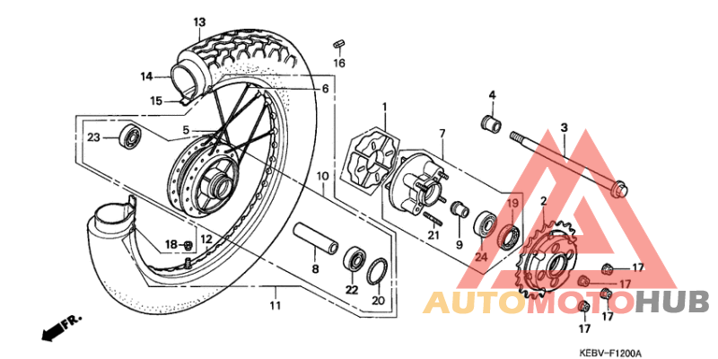 Rear wheel complete assy